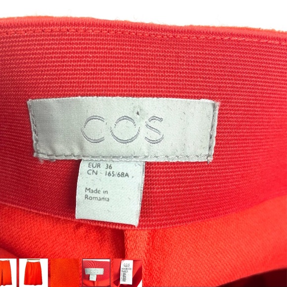 NWOT COS red wool skirt 36 - Picture 7 of 7